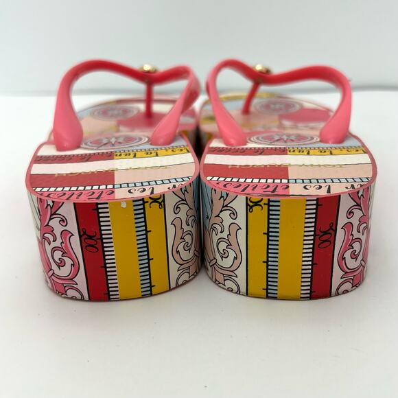 Tory Burch Printed Carved Wedge Flip-flop in Pink Paradise Constellation 8 - Picture 8 of 9